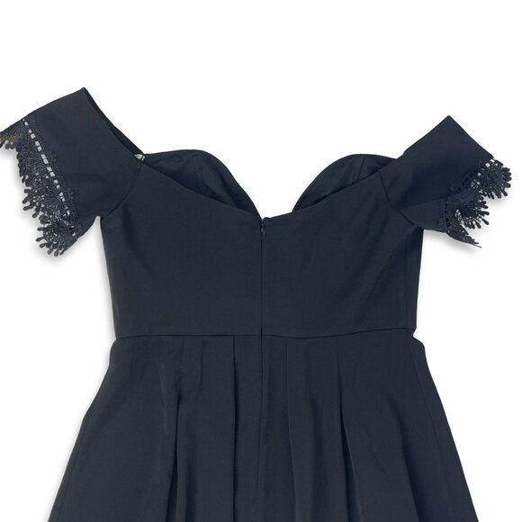 Lovers + Friends Black Lace Off-Shoulder Mini Dress NWT (Size L) - Picture 7 of 10